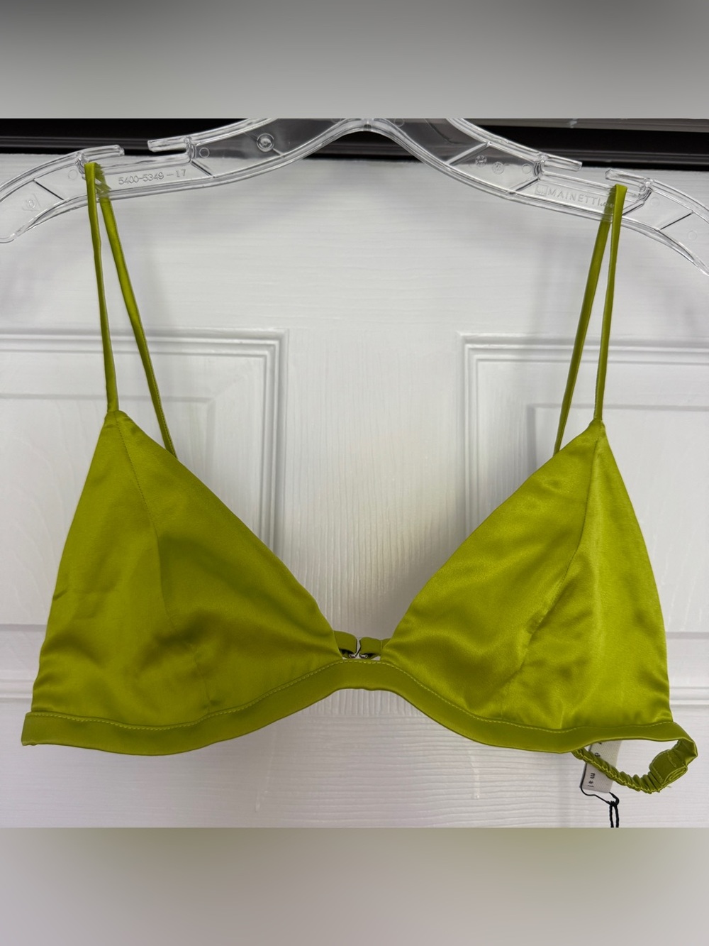 FLEUR DU MAL | NWT Luxe Triangle Bra MEDIUM - lime punch